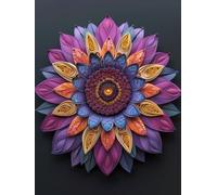 Diamond Painting Mandala Pintura Diamante Flor Diamond Painting Adultos Principiante 5D DIY Punto de Cruz Diamante Manualidades Adultos Kit para Decoracion Habitacion Hogar 50 x 70 cm -zjn25060G