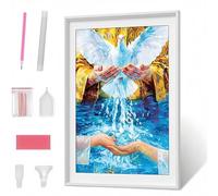 Diamond Painting Mano Agua Pintura de Diamante para Adultos y Niños, Diamond Painting Kit Completo Accesorios DIY 5D Cuadro Punto de Cruz Bordados Manualidades Decoracion Hogar Pared 50x70cm PJY1 3-B