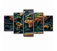 Diamond Painting Mapa del mundo, 5 Pack Kit Pintura de Diamante, 5D Pintar por Numeros Abstracto para Diamante, 5D DIY Diamond painting para Cuadros Decoracion Salon Modernos Regalo Mujer GYZH-2512