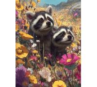 Diamond Painting Mapache, Diamond Painting Kit Completo, Manualidades Adultos, Regalo Mujer, DIY Cristal Punto de Cruz Pintura Diamante Kits para Principiantes, Decoracion Hogar, Animal 40x50 cm 0b-36