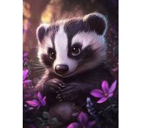 Diamond Painting Mapache Manualidades Adultos, Diamond Painting Kit Completo, DIY Cristal Pintura De Diamante Sueño, 5D Dibujos con Diamantes Principiante, Decoración Hogar, Regalos 60x80cm 0L-284