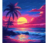 Diamond Painting Mar, Diamond Painting Adultos Árboles, DIY Punto De Cruz Diamantes Para Manualidades NiñOs E Principiantes, Full Drill Pintura De Diamante Para Decoracion Hogar 45x45cm 5-117