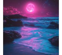 Diamond Painting Mar, Diamond Painting Adultos Luna, DIY Punto De Cruz Diamantes Para Manualidades NiñOs E Principiantes, Cuadrado Full Drill Pintura De Diamante Para Decoracion Hogar 35x35cm 5-120