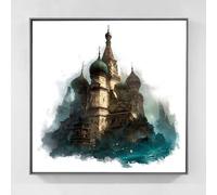 Diamond Painting Mar Diamond Painting Adultos, Pintura Diamante Catedral de San Basilio Dibujos con Diamantes, 5D Cristal Strass Punto de Cruz Manualidades Kit para Decoracion Hogar 45x45cm 4es-7p