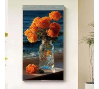 Diamond Painting Mar Diamond Painting Adultos, Pintura Diamante Flor Dibujos con Diamantes, DIY 5D Cristal Strass Punto de Cruz Manualidades Puzzle Kit Completo para Decoracion Hogar 80x160cm fr28-6h