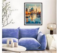 Diamond Painting Mar Pintura Diamante Arquitectura, DIY 5D Kit Completo de Pintura de Diamante para Adultos y Niños, Diamantes Cristal Artesanía para Decoración Del Hogar, Regalos 35x50cm s-6233