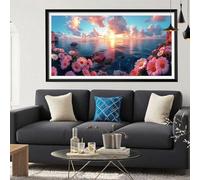 Diamond Painting margarita Diamond Painting Adultos, DIY Cuadros Diamantes atardecer Kit de Pintura Diamante Adultos Principiantes, Mosaico Manualidades Pared Decoracion Hogar, Regalo 70 x 140 Y6-791