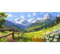 Diamond Painting Margarita Diamond Painting Adultos Paisaje Manualidades Adultos,Dibujos con Diamantes Bordado Punto de Cruz Manualidades, Dimond Art para Decoración Pared Del Hogar 40x80cm G6-471