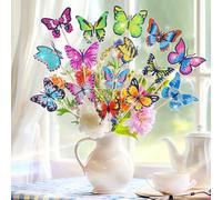 Diamond Painting Mariposa 15 Piezas, Kit de Pintura de Diamantes para Niños, Adecuado para 6-12 Años, Kit Creativo, Decoración para Jardín y Balcón, Mejor Regalo de Cumpleaños y Fiesta para Niñas