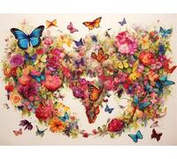 Diamond Painting Mariposa 5D Diamond Painting Adultos Retro Pintura Diamante Manualidades Bordado de Punto de Cruz Kit Completo para Niños, DIY Mosaico Cristal Art Kit, Decoracion Hogar 30x40cm G-220