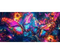 Diamond Painting Mariposa 5D Dibujos Con Diamantes, DIY Diamond Painting Adultos SueñO Pintura de Diamante Kit Manualidades NiñOs Cristal Regalo for Para DecoracióN de Pared del Hogar 120x60cm 0O-352