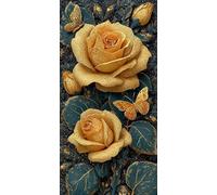 Diamond Painting Mariposa, Diamond Art Bordado Punto de Cruz Kit Completo Flor Manualidades Adultos Pintura de Diamante 50x100CM, Cuadro Diamantes para Cuadros Decoracion Salon Modernos DZSH3585