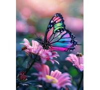 Diamond Painting Mariposa Diamond Painting Adultos, 5D Cuadro Diamantes Margarita Pintura Diamante Manualidades Niños, DIY Crystal Bordado Punto de Cruz Kit Completo, Decoración Hogar 50x70cm 6X-307