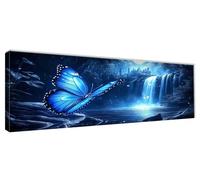 Diamond Painting Mariposa Diamond Painting Adultos Caer Cuadro Diamantes 5D, Pintura de Diamante, Kit de Manualidades para Adultos, DIY Cristal de Estrás Pintura para Decoración Pared 150x50cm 0R-538
