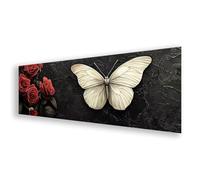 Diamond Painting Mariposa Diamond Painting Adultos Flor Cuadros Diamantes 5D, Grande Pintura de Diamantes Kit Completo, DIY Bordado Punto de Cruz Manualidades para Decoración Pared 100x300 cm K0-546