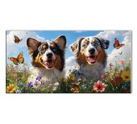 Diamond Painting Mariposa Perro, 5D Diamond Painting Adultos, Manualidades Adultos DIY Cristal Pintura de Diamante, Kit de Bordado Punto de Cruz, Cuadros Decoracion Salon Modernos 40x80 cm J26-6966
