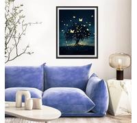 Diamond Painting Mariposa Pintura Diamante árbol, DIY 5D Kit Completo de Pintura de Diamante para Adultos y Niños, Diamantes Cristal Artesanía para Decoración Del Hogar, Regalos 80x110cm s-10918
