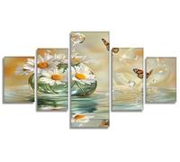 Diamond Painting MariposaDiamond Painting 5 Pezzi Margarita DIY Pintura de Diamante Kit Manualidades Adultos, 5D Creart Kit Punto de Cruz Pintura Diamante para Decoración Pared Hogar 50x30cm, Model720