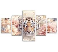 Diamond Painting MariposaDiamond Painting 5 Pezzi Tigre DIY Pintura de Diamante Kit Manualidades Adultos, 5D Creart Kit Punto de Cruz Pintura Diamante para Decoración Pared Hogar 200x100cm, Model638