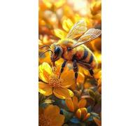Diamond Painting, Miel Pintura Diamante Kit Manualidades Adultos, 5D Diamond Painting Adultos Dibujos DIY Cristal Diamantes para la Decoración de la Pared del Hogar, Regalos para Mujer 70x140cm U-266