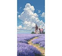 Diamond Painting Molino, Diamond Art Bordado Punto de Cruz Kit Completo Flor Manualidades Adultos Pintura de Diamante 30x60 cm, Cuadro Diamantes para Cuadros Decoracion Salon Modernos Regalo DZSH5083