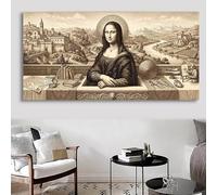 Diamond Painting Mona Lisa Diamond Painting Large XXL Mujer, DIY Pintura de Diamante Kit Manualidades Adultos, 5D Creart Kit Punto de Cruz Pintura Diamante para Decoración Pared Hogar 30x60cm, Cod-8