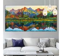 Diamond Painting Montaña Diamond Painting Adultos Lago Punto de Cruz kit Completo Grande Pintura Diamante 80x220cm Cristal Bordado Manualidades Pintura de Diamante,Decoración Del Hogar Regalo YC-275
