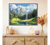Diamond Painting Montaña Diamond Painting Adultos Manualidades Punto de Cruz Diamante Arte de Cristal Kit, 5D DIY Pintura de Diamante Niños Kit Completo para Decoración y Regalo 40x50cm Bosque Z#-315