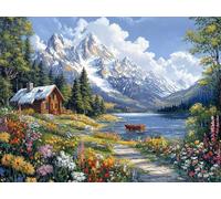 Diamond Painting MontañA Pintura Diamante Casas Diamond Painting Adultos 5D DIY Punto de Cruz Diamante Manualidades Adultos Kit para Decoracion Habitacion Hogar, Regalo Mujer 70x50 cm -zjn25011SO