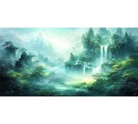 Diamond Painting MontañAs 5D Dibujos Con Diamantes, DIY Diamond Painting Adultos Caer Pintura de Diamante Kit Manualidades NiñOs Cristal Regalo for Para DecoracióN de Pared del Hogar 120x60cm 0O-123