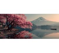 Diamond Painting Monte Fuji, 5D Diamond Painting Adultos áRbol, DIY Kit Manualidades Adultos, 5D Punto de Cruz Cuadro Diamante, DIY Pintura de Diamante Kits, Home Decor, Primavera Decor 60x30cm 7-3421