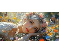 Diamond Painting mujer, 5D Diamond Painting Adultos Manualidades, flor Pintura Diamante Punto de Cruz Pintura Kit, Artes Artesanal para Decoracion Navidad Decoracion Salon, Regalo Mujer 60x120CM D-224