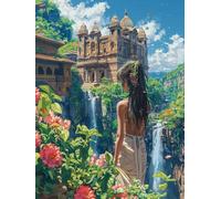 Diamond Painting Mujer, 5D DIY Diamond Painting Adultos Arquitectura, Pintura de Diamante Manualidades Adultos, Punto de Cruz Cristal Cuadros de Diamantes Kit, Decoración Hogar, 30x40cm 8-9278
