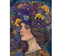 Diamond Painting Mujer Diamond Painting Adultos, 5D Cuadro Diamantes Flor Pintura Diamante Manualidades Niños, DIY Crystal Bordado Punto de Cruz Kit Completo, Decoración Hogar Regalo 20x30cm 6X-873