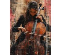 Diamond Painting Mujer Pintura Diamante Violonchelo Diamond Painting Adultos 5D Cristal Strass Punto de Cruz Puzzle de Diamantes Manualidades para Decoración de Pared del Hogar Regalos 80x110cm 6a-12N