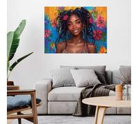 Diamond Painting Mujeres Africanas Diamond Painting Adultos Flor, 5D DIY Manualidades Adultos Kit Punto de Cruz, Cuadro Diamantes Cristal Artes Bordado Kit, Decoracion Navidad Regalo 100x135cm O-4442