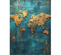 Diamond Painting Mundo 40x60cm Diamond Painting Adultos Mapa, 2025 DIY Full Drill Manualidades Adultos Pintura de Diamante, 5D Cristal Punto de Cruz Cuadro Diamantes Kits para Decoracion Hogar Q-1004T