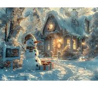 Diamond Painting Muñeco De Nieve Diamond Painting Niños 55x45cm, 5D Pintura Diamante Adultos Kit Completo, Manualidades Adultos DIY Punto de Cruz Bordado Mosaico Kit,Decoración Hogar (Invierno) 815z-s