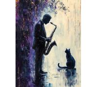 Diamond Painting MúSica, DIY 5D Diamond Painting Kit Animal, 5D Pintura Diamante Cuadro Diamantes Kit Bordado Principiantes DIY Full Cuadrado Embroidery per Decorazioni Casa Pareti 50x80cm H-JO14