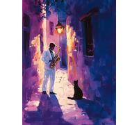 Diamond Painting MúSica, DIY 5D Diamond Painting Kit Animal, 5D Pintura Diamante Cuadro Diamantes Kit Bordado Principiantes DIY Full Cuadrado Embroidery per Decorazioni Casa Pareti 50x80cm Z-7097