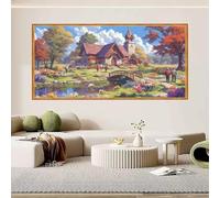 Diamond Painting Naturaleza 50x120cm, Diamond Painting Niños Cabina, DIY Pintar con Diamantes Punto de Cruz Kit Completo, Pintura Diamante Adultos Manualidades Niños Kit Bordado para Decoración O-336X
