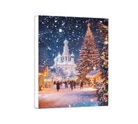 Diamond Painting Navidad, 5D Arquitectura Cuadro Diamantes, Manualidades Adultos, DIY Pintura Diamante para Niños, Diamond Painting Kit Completo Para Decoración De Pared Del Hogar 35x50cm 0a-819