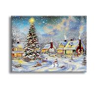 Diamond Painting Navidad Casas, DIY Cristal Punto de Cruz Diamond Painting, Kit Creart Manualidades Adultos, Kit Bordado Principiantes, para Cuadros Decoracion Salon Modernos, Regalos 90x135cm Z-l-66