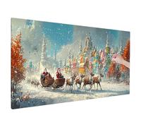 Diamond Painting Navidad, DIY Manualidades Adultos, Punto de Cruz Diamante Art Crafts Paisaje, Paint by Numbers Adult, Pintura Diamante Embroidery Kit, Cuadros Decoracion Salon Modernos 130x50cm S-72