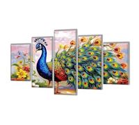 Diamond Painting Niños 5 Piezas Color Pavo real Pintura Diamante Punto de Cruz Kit Completo, Principiantes Cuadros Diamantes Kit, DIY Manualidades para Adultos, Decoración Hogar Regali 100x60cm q-28