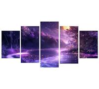 Diamond Painting Niños 5 Piezas luna río Pintura Diamante Punto de Cruz Kit Completo,Principiantes Cuadros Diamantes Kit,DIY Manualidades para Adultos,Navidad Decoración Casa,Regalos 120x200cm Y-490