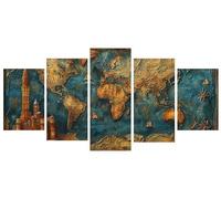 Diamond Painting Niños 5 Piezas Mapa del mundo castillo Pintura Diamante Punto de Cruz Kit Completo,Principiantes Cuadros Diamantes,DIY Manualidades para Adultos para Decoración Casa 165x275cm Y-146