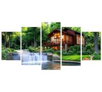 Diamond Painting Niños 5 Piezas paisaje Caer Pintura Diamante Punto de Cruz Kit Completo, Principiantes Cuadros Diamantes Kit, DIY Manualidades para Adultos, Navidad Decoración Casa 180x300cm Y-172