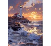 Diamond Painting Niños Amanecer, Diamond Painting Kit OcéAno, 5D Pintura Diamante Cuadro Diamantes DIY Full Drill Round Strass Ricamo a Punto Croce Painting per Decorazioni Casa Pareti 70x100cm 7-2J38