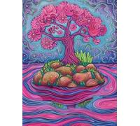 Diamond Painting Niños áRbol, DIY 5D Diamond Painting Kit Sea, 5D Pintura Diamante Cuadro Diamantes DIY Full Drill Quadrato Ricamo a Punto Croce Painting per Decorazioni Casa Pareti 30x40cm B-8J23